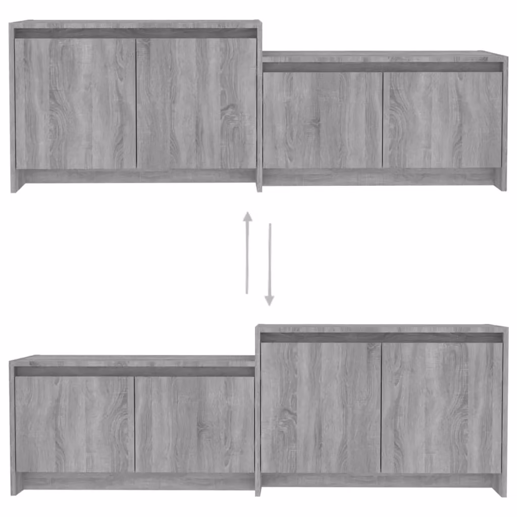 Berkfield Home Modern Grey Sonoma TV Cabinet in Engineered Wood, W: 146.5 cm, D: 35 cm, H: 50 cm – 3