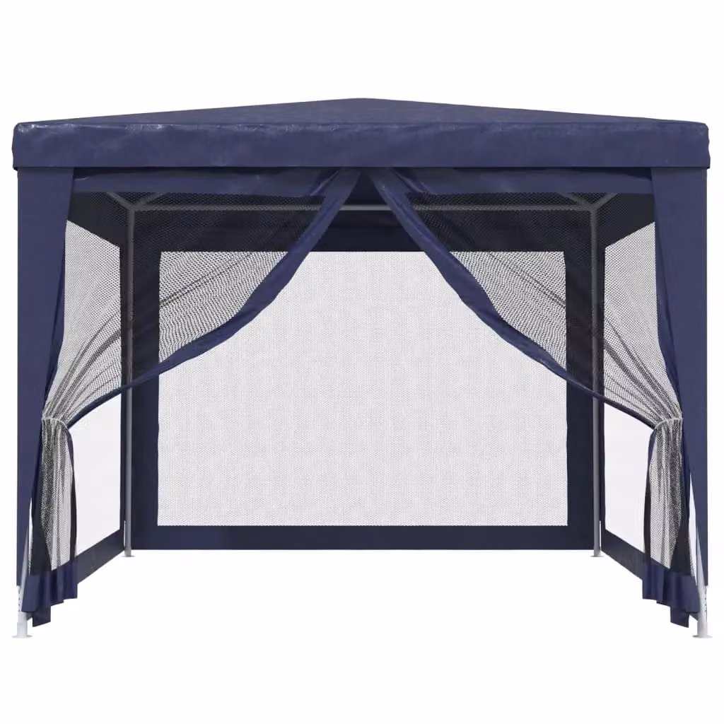 Berkfield Home Party Tent with 4 Mesh Sidewalls, Blue, W: 4 m, D: 3 m – 3