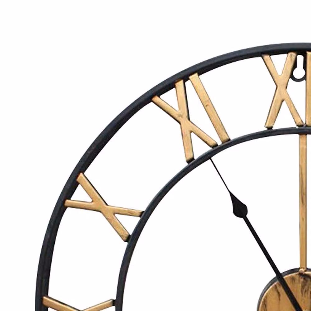 Havendro Large Round Metal Wall Clock in Black for Indoor and Outdoor Use – 2