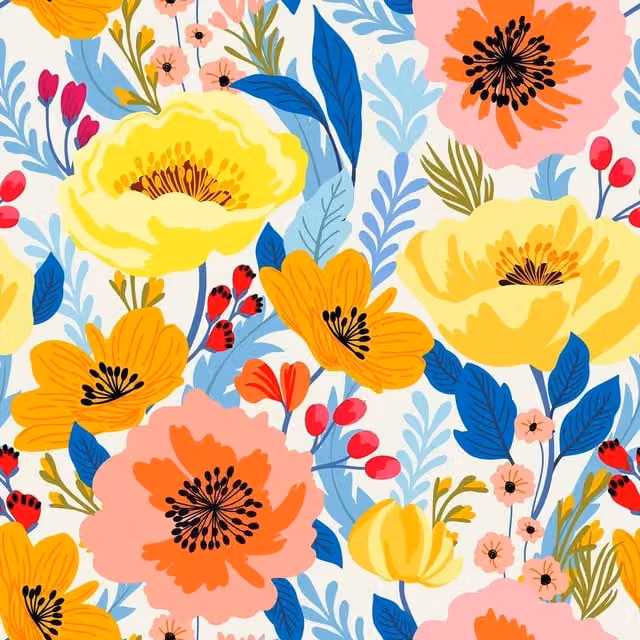 I Love Wallpaper Pretty Peony Floral Wallpaper in Pink, Orange and Yellow
