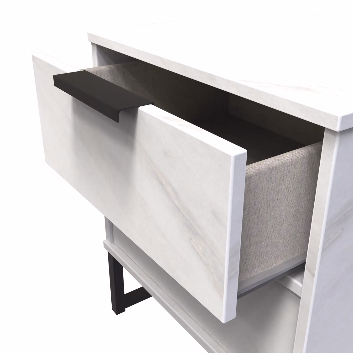 2 U Fuji Ready Assembled 2 Drawer Bedside Cabinet in Off-White – 2