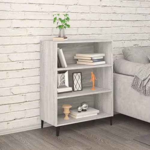 vidaXL Grey Sonoma Sideboard Console Cabinet in Engineered Wood W/D/H: 90 x 32.5 x 69.5 cm – 1