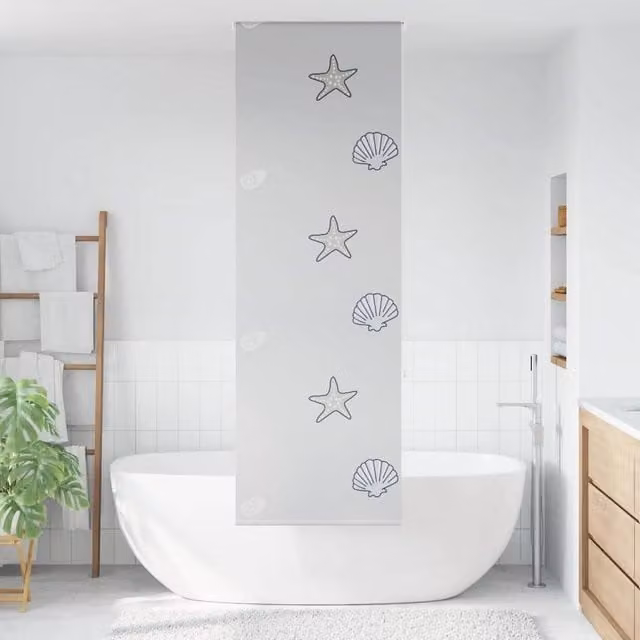 Berkfield Home Grey Opaque Shower Roller Blind, W: 70 cm, H: 240 cm