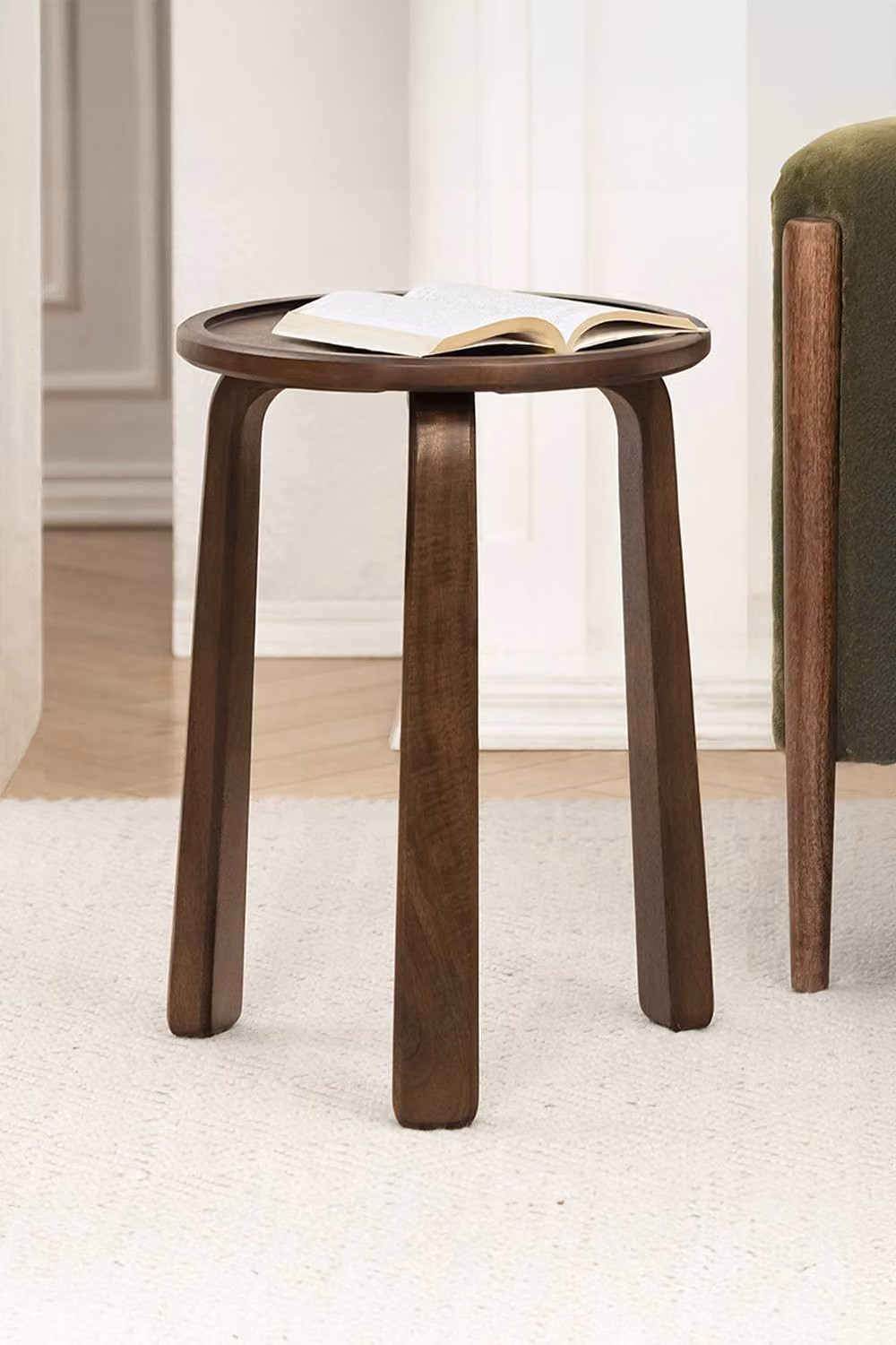 MH London Daisy Round Solid Mango Wood Side Table in Dark Brown – 2