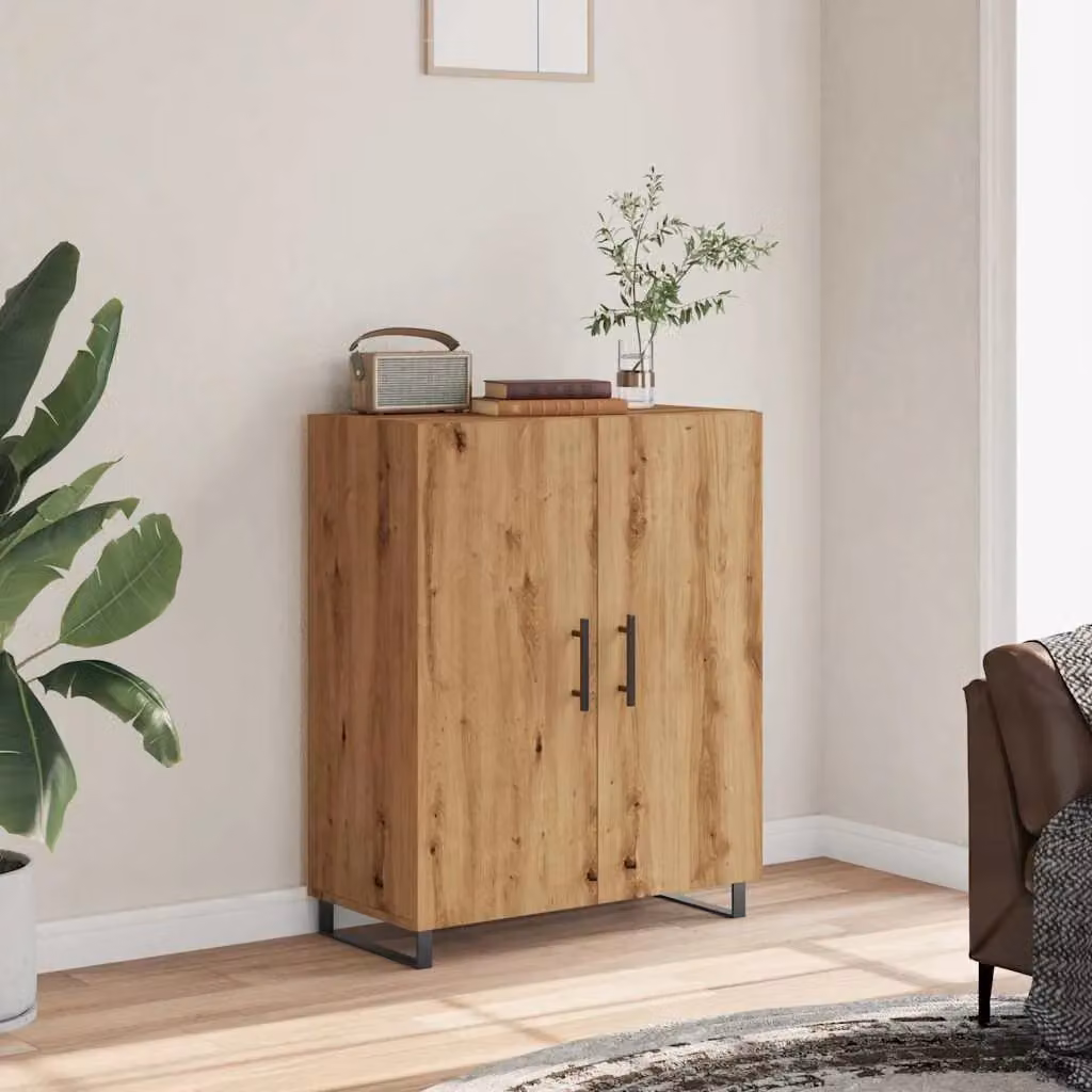Berkfield Home Artisan Oak Sideboard in Brown, W: 69.5 cm, D: 34 cm, H: 90 cm – 2