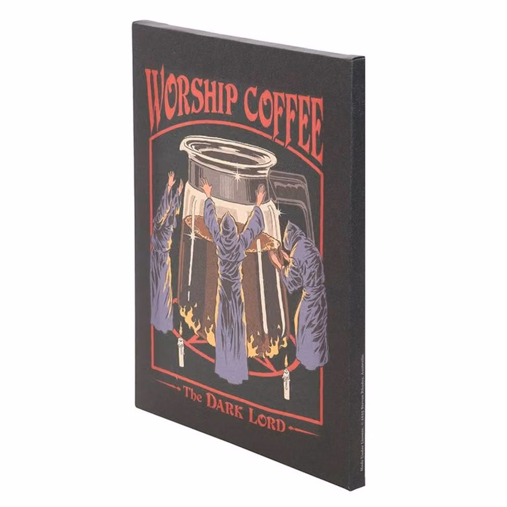 Uniqueful Steven Rhodes Worship Coffee Canvas Wall Plaque, Multicolour, W: 19 cm, H: 25 cm – 4