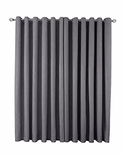 Sleepdown Linen Look Eyelet Blackout Curtains, Thermal Insulated and UV Resistant, Charcoal Grey, W: 117 cm, H: 137 cm – 4