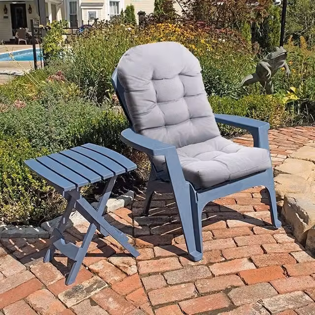 Kelvenix Outdoor Chair Pad Cushion in Grey, Water-Repellent and Breathable Cotton, W: 100 cm, D: 190 cm