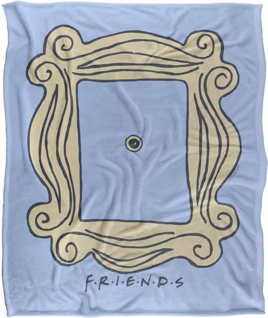 Warner Brothers Friends The Gold Frame Super Soft Silky Touch Throw Blanket in White, W: 152 cm, D: 127 cm – 1