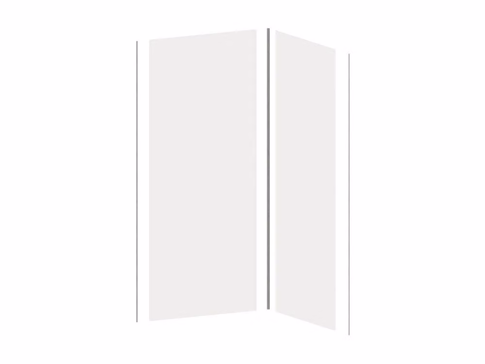 Itziar Set of 2 White Aluminium Shower Panels with Profiles, W: 120 cm, H: 90 cm