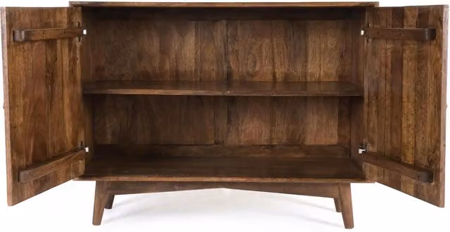 Elm Home And Garden Retro Solid Mango Wood Sideboard Cabinet in Brown