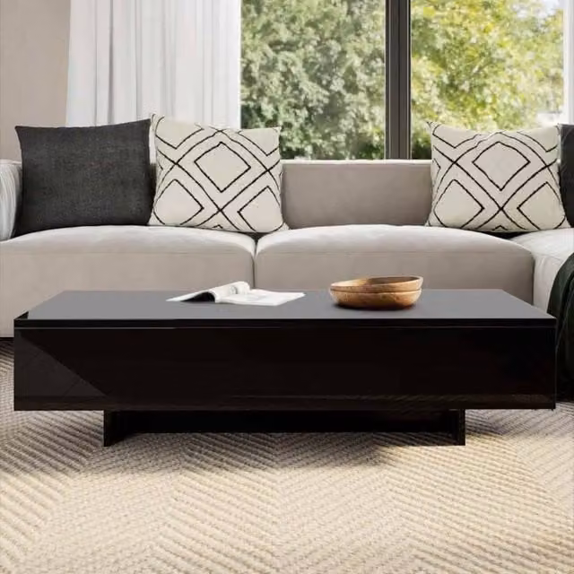 Berkfield Home Elegant Rectangular Coffee Table in High Gloss Black