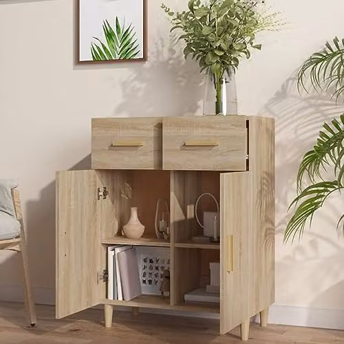 vidaXL Modern Sideboard in Brown Sonoma Oak, W/D/H: 69.5 x 34 x 90 cm – 2