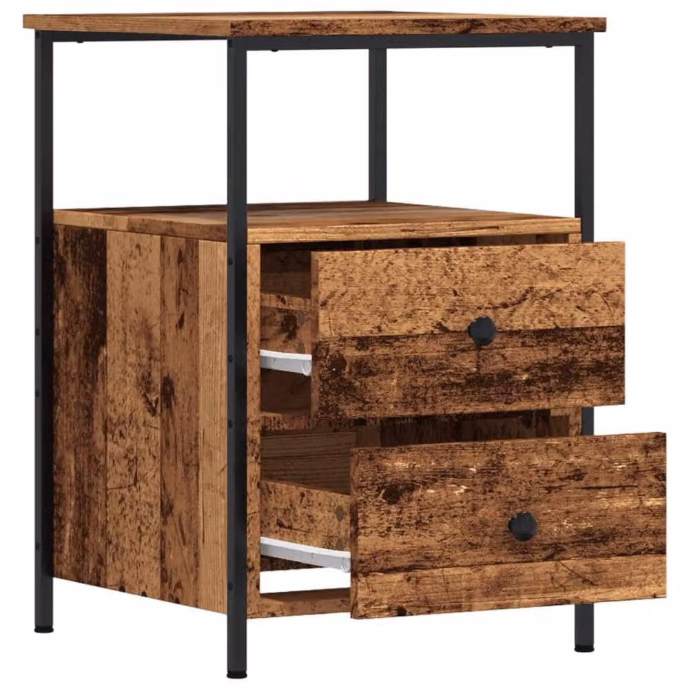 Berkfield Home Modern Bedside Cabinets, 2 Piece Set, Brown, W/D/H: 34 x 35.5 x 50 cm – 4