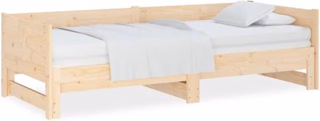 Berkfield Home Solid Wood Pine Pull-out Day Bed in Light Brown, W/D/H: 180 x 190 x 90 cm (2 x 90 x 190 cm)