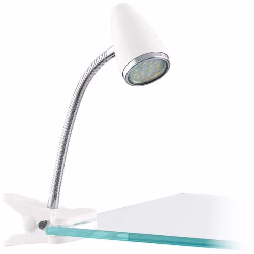 Loops Modern LED Table Lamp in White and Chrome, Height: 33 cm