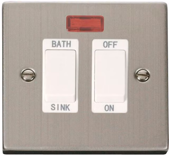 SE HOME Modern Stainless Steel Surface Mount Switch with White Plate