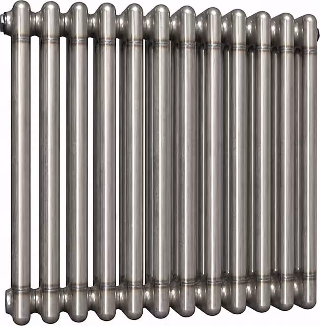 Lux Heat Horizontal 3 Column Steel Radiator in Silver Grey, W: 60.5 cm, H: 60.0 cm