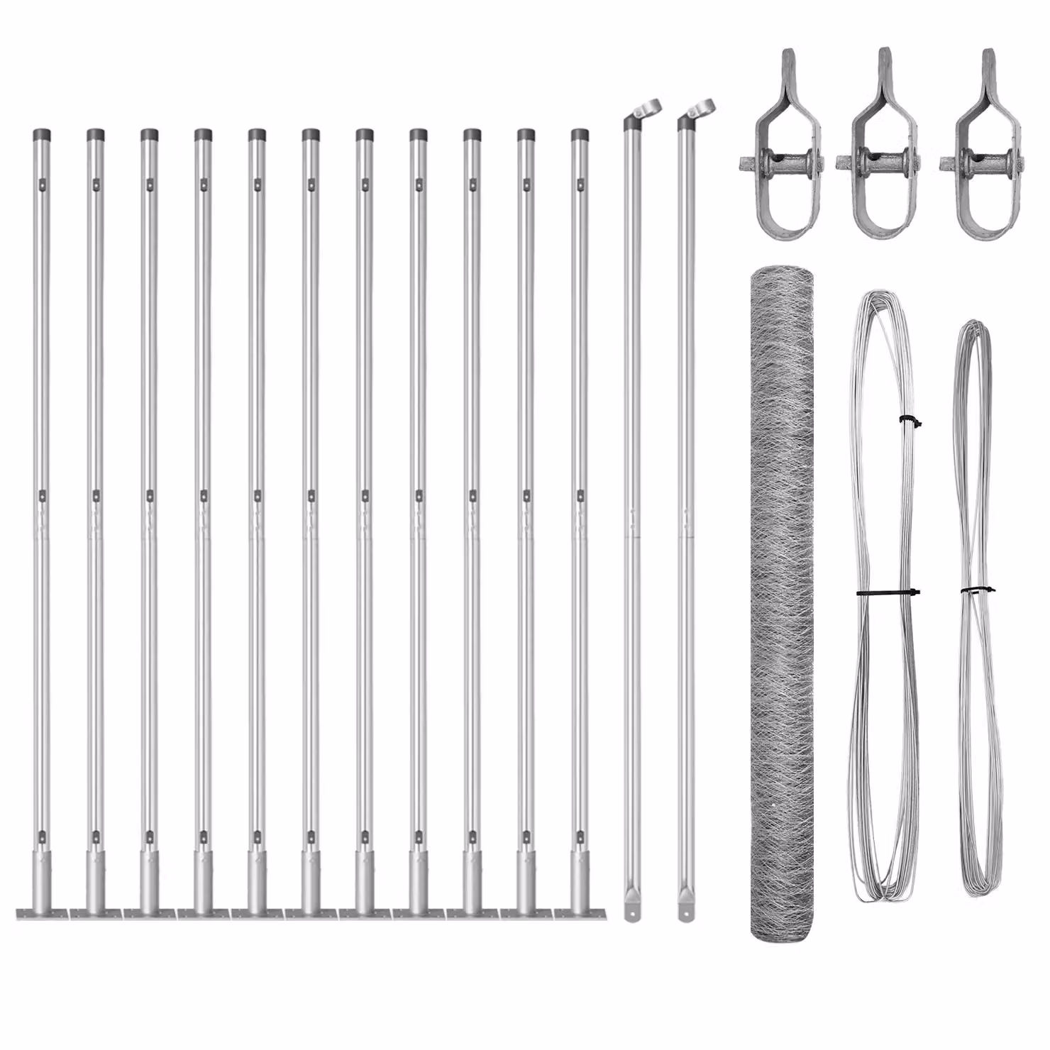 Berkfield Home Galvanised Steel Fencing Set of 2, Silver, W: 25 m, H: 1.5 m – 2