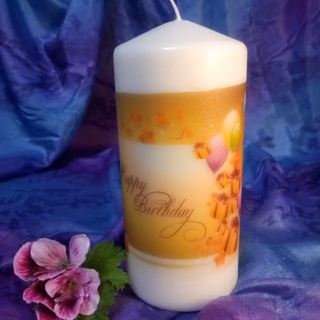 Viki Birthday Wishes Candle in White
