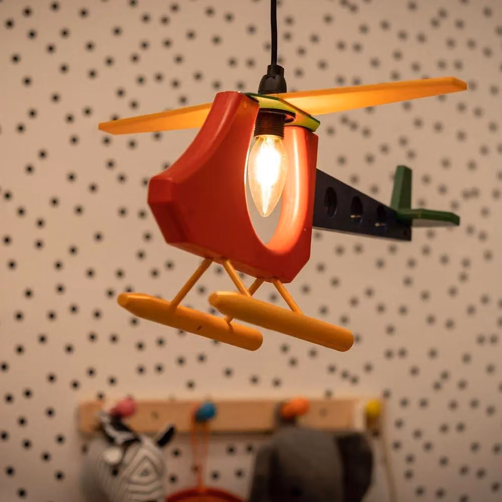 ValueLights Kids Multicolour Airplane Ceiling Pendant Light with Warm White Bulb – 2