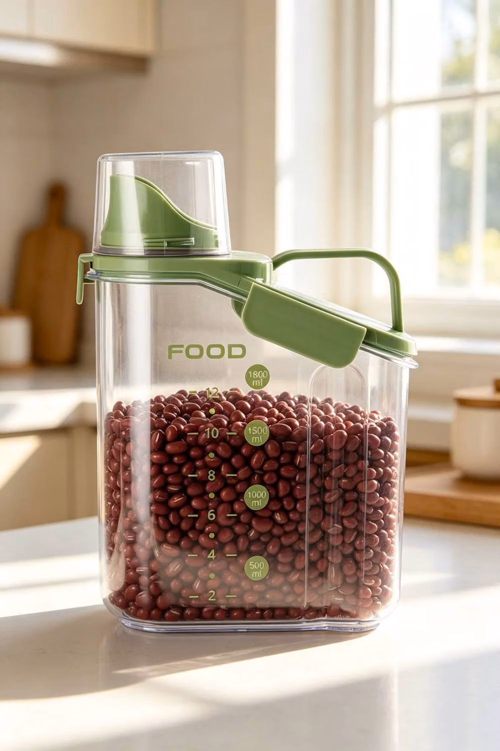 ExtraStar Airtight Food Storage Containers with Snap Lids, Green, 2L – 2