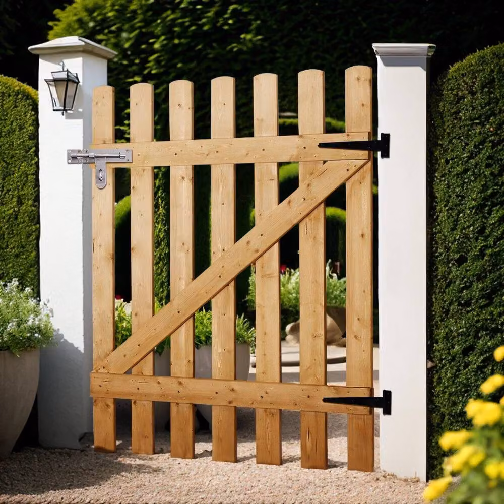Kelvenix Brown Wooden Swing Garden Gate, W/H: 90 x 120 cm – 3
