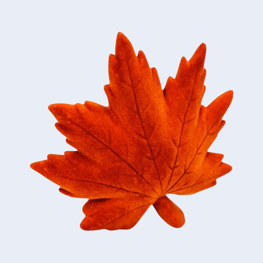 Four Candle Burnt Orange Flocked Ceramic Maple Leaf Tabletop Decoration – 2