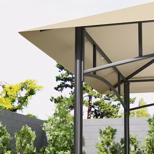 Outsunny Beige Grill Gazebo Canopy with Shelving, W: 257 cm, D: 150 cm, H: 26 cm – 6