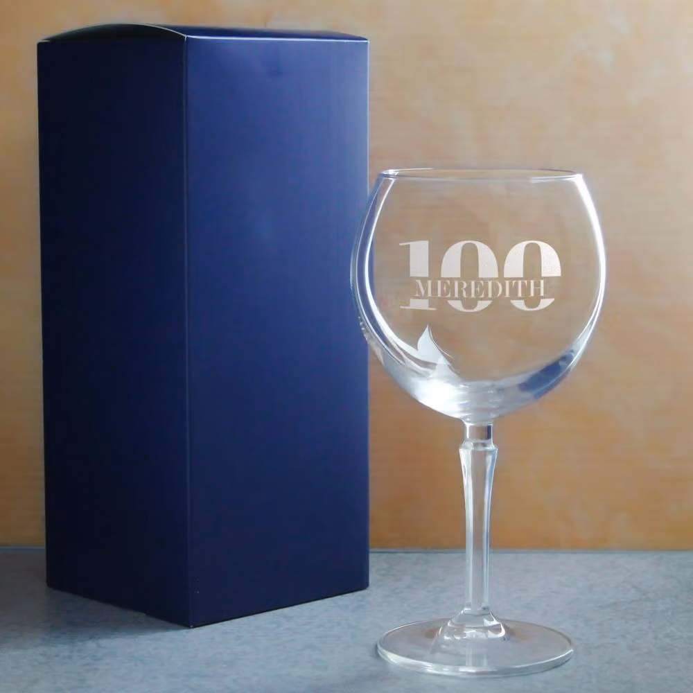 Uniqueful Personalised Hudson Gin Balloon Cocktail Glass in Clear – 2
