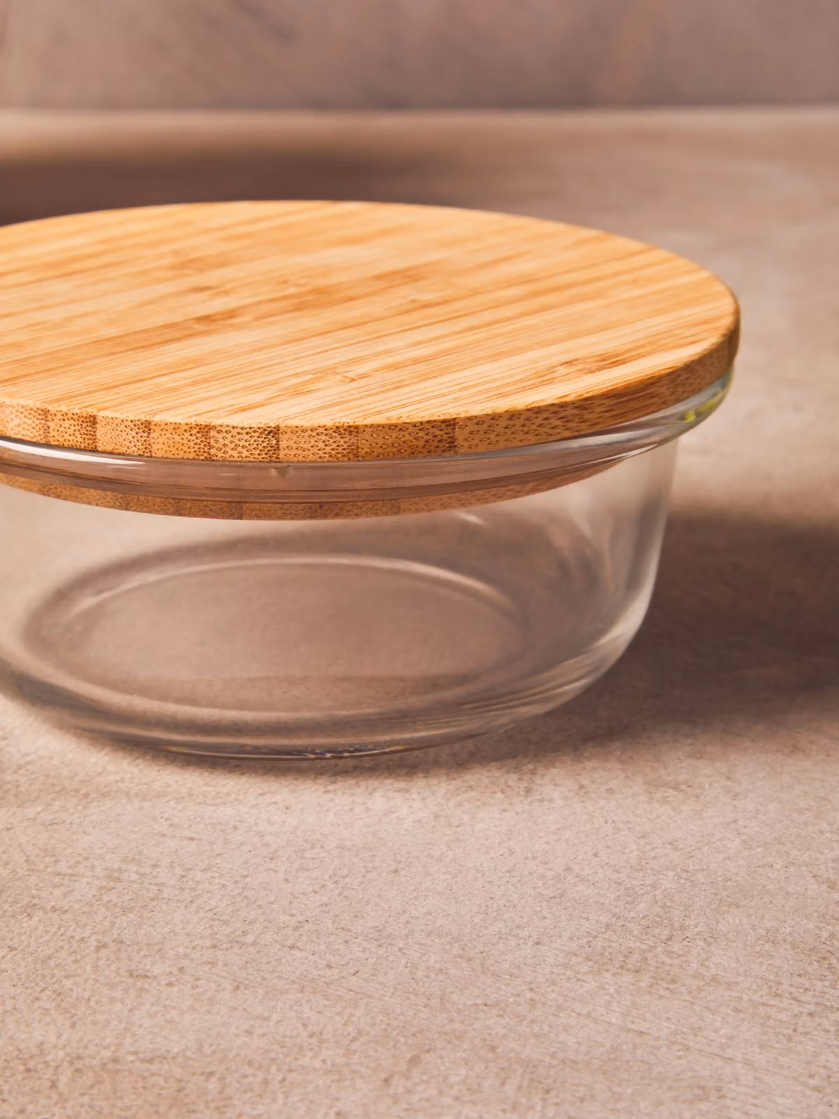 Orsina 950ml Round Airtight Glass Container with Bamboo Lid, Transparent – 2
