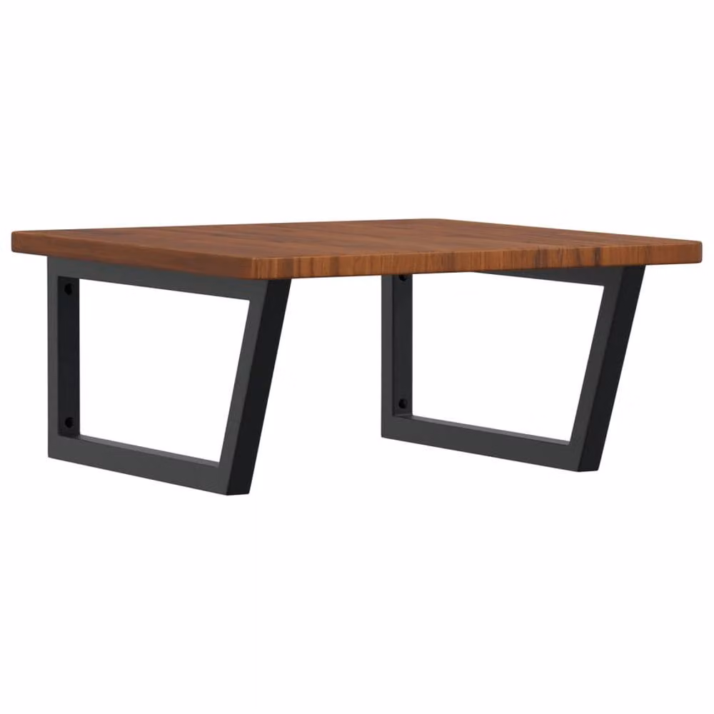 Berkfield Home Elegant Wall Mounted Basin Shelf in Brown Oak and Black Steel – 2