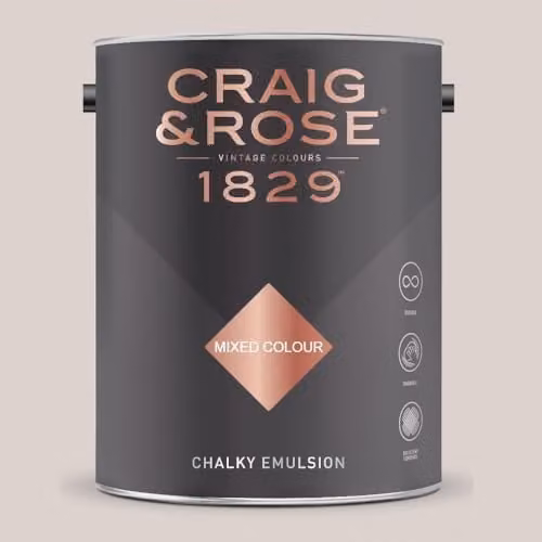 Craig & Rose 1829 Paint Stop Chalky Matt Emulsion in Camisole Pink, 5 l