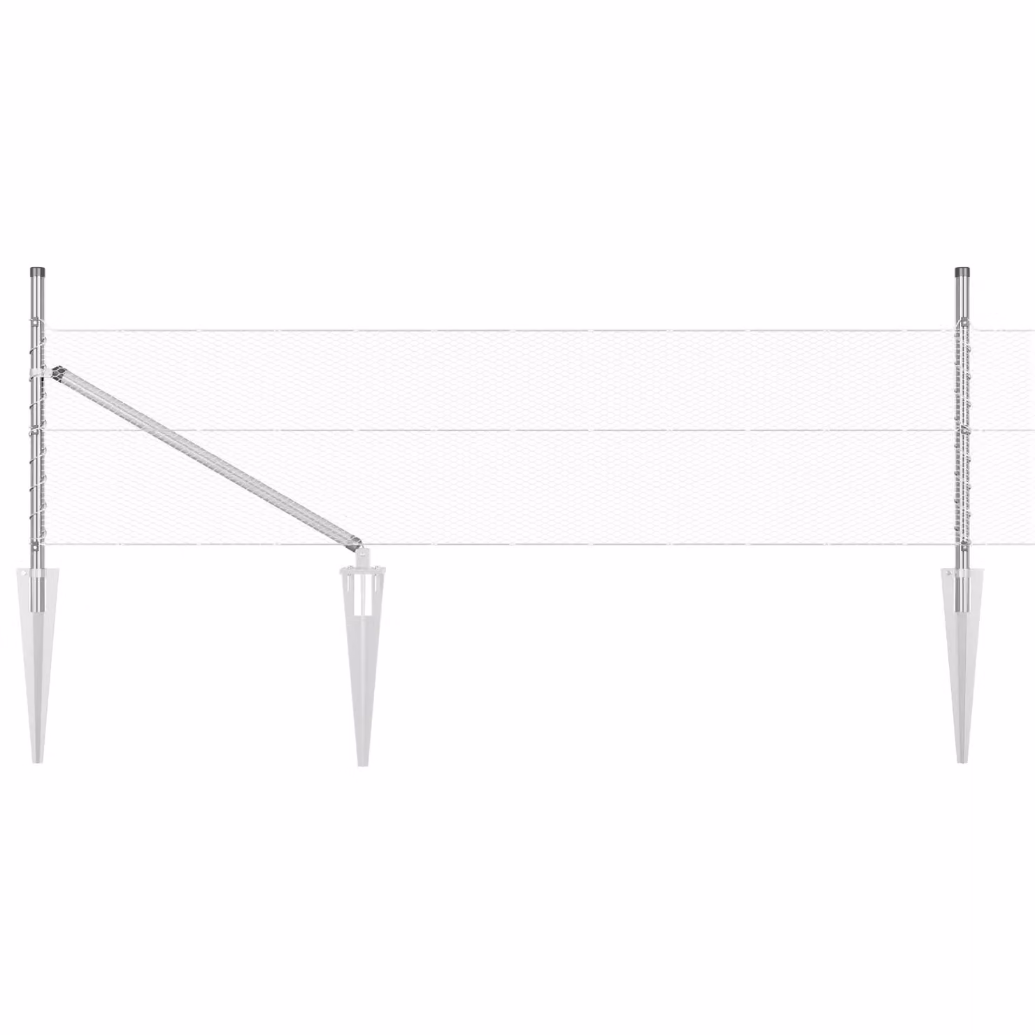 Berkfield Home Hexagon Fence in Silver Galvanised Steel, W: 0.4 m, L: 50 m – 2