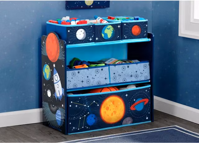 Delta Children Space Adventures Multi Bin Toy Organizer in Multicolour