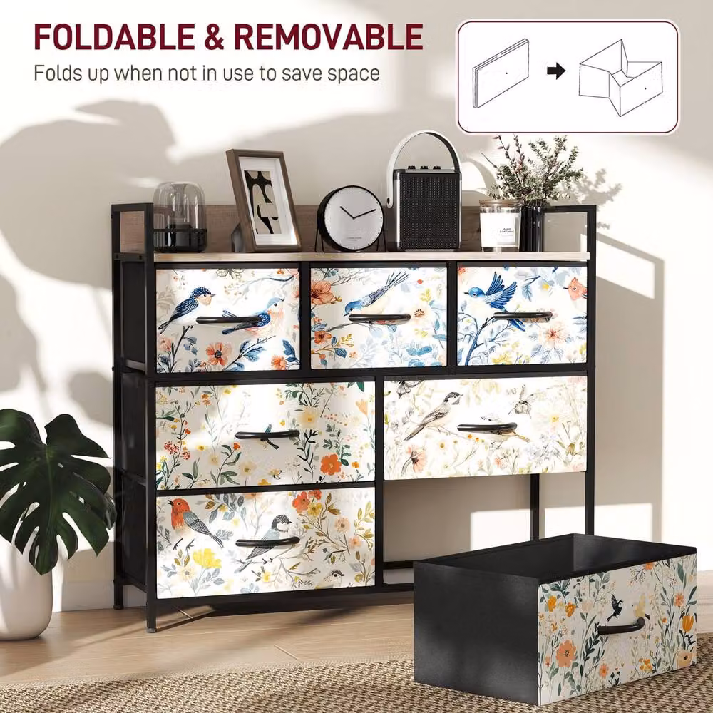 Wyld Haus Tonona 7 Drawer White Fabric Chest – 7