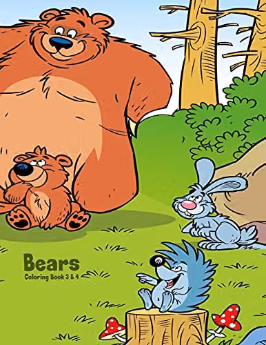 Bears Coloring Book 3 & 4 by Createspace, Multicolour Childrens Paper Coloring Book
