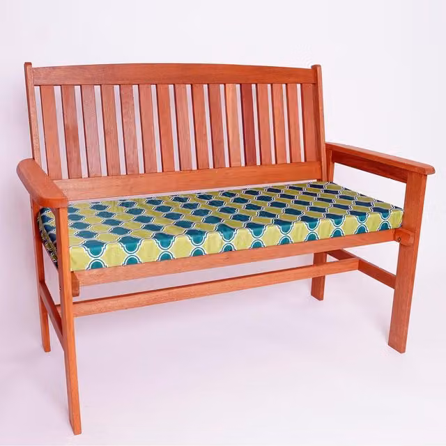 Roseley Green Water Repellent 3 Seater Rectangular Bench Pad with Foam Filling and Polyester Cover