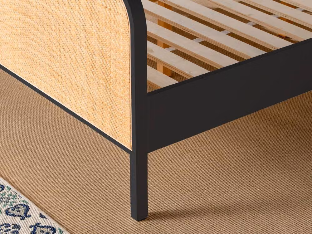 Snuggle Beds Clementine Black Rattan and Solid Wood Bed Frame, King Size – 2