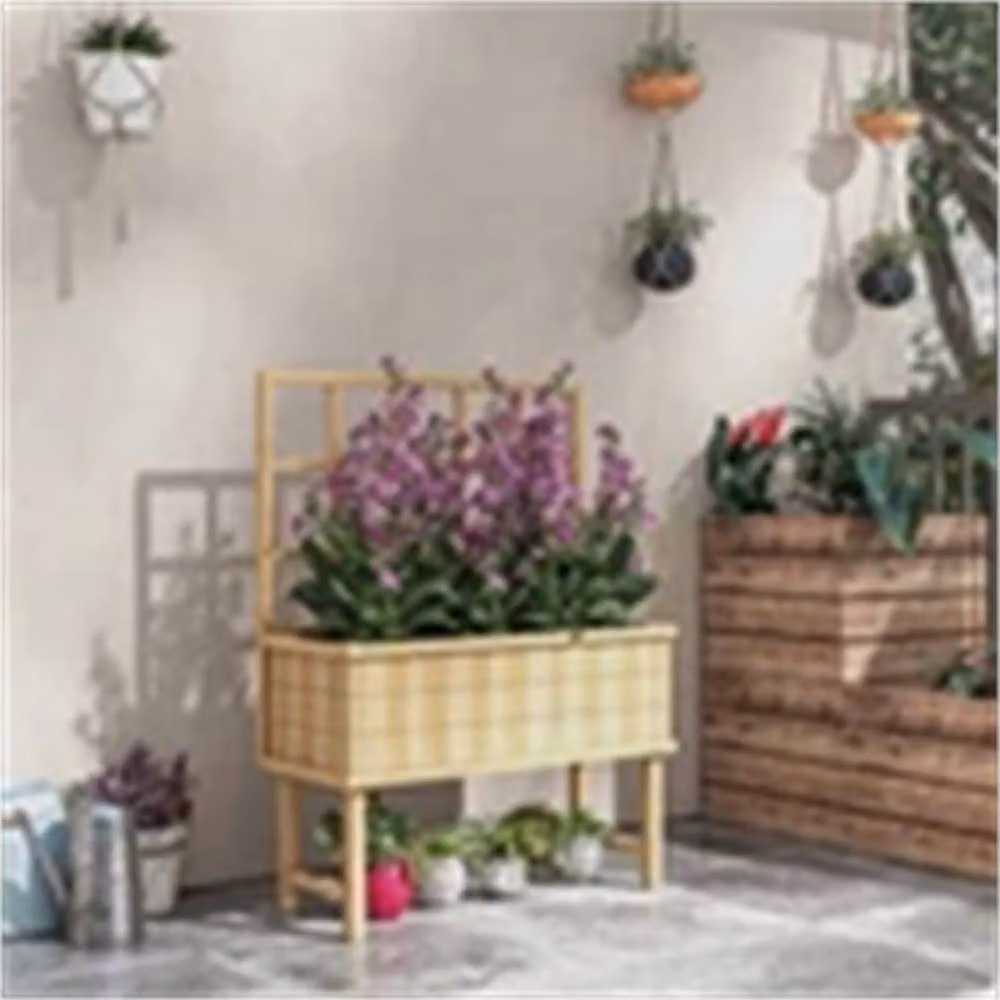 Nordara Brown Wooden Raised Planter for Vegetable and Ornamental Gardens W/D/H: 140 x 45 x 36 cm – 2