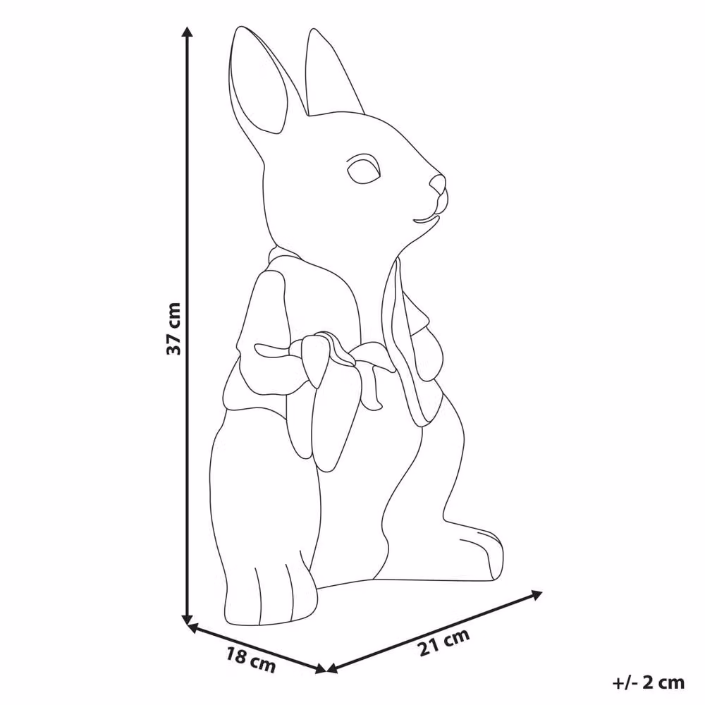 Wyld and Coco Brown Ceramic Garden Rabbit Figurine, Height: 37 cm – 3