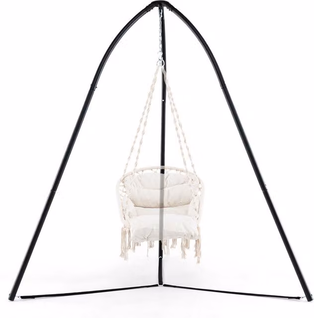 COSTWAY Black Metal Hanging Chair Stand