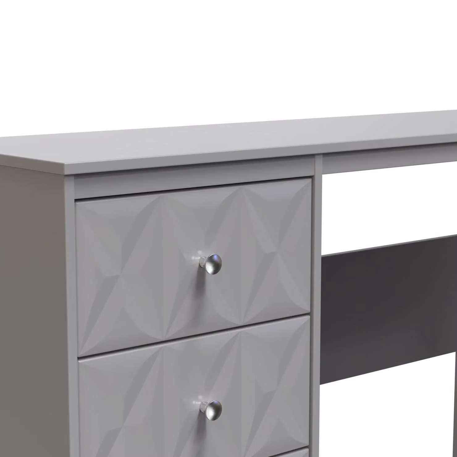 2 U Memphis Ready Assembled 3 Drawer Desk in Grey – 3