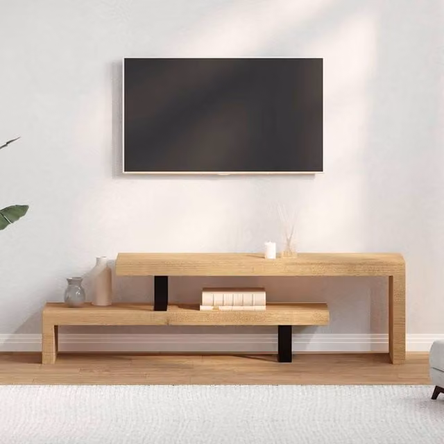 Berkfield Home Solid Mango Wood TV Stand in Brown – 1