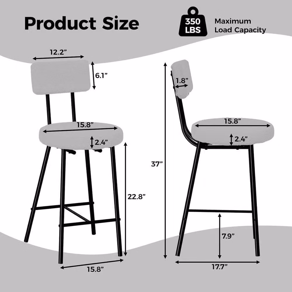 KORVIXA Set of 2 Modern White Boucle Dining Chairs – 2