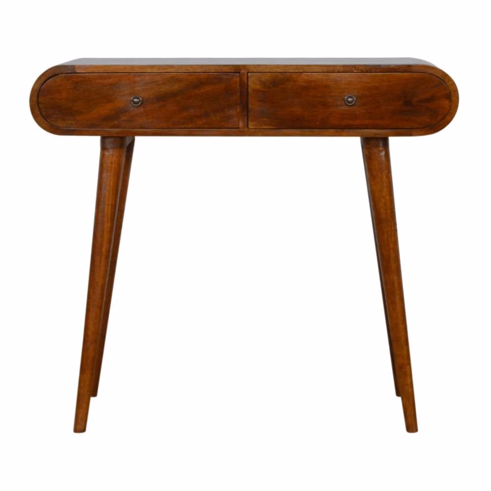 STILVORA Modern Rectangular Solid Mango Wood Console Table in Brown – 2