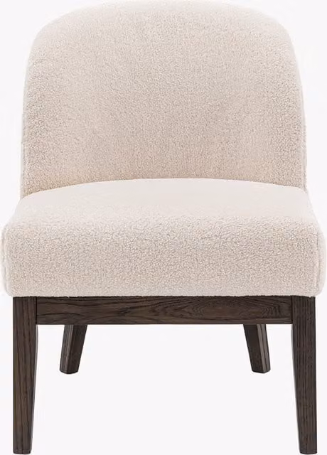 Perch & Parrow Pebble Shell Chair in Beige Bouclé with Armrests