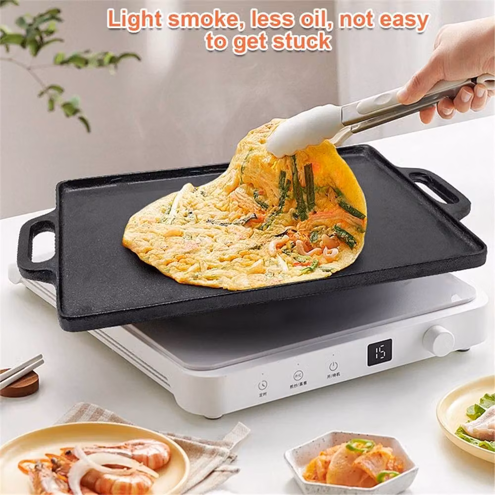 Kelvenix Large Non Stick Cast Iron Griddle Pan Skillet in Black – 7