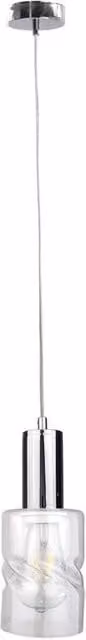 Netlighting Cross Slim Pendant Ceiling Light in Silver with Transparent Glass and E27 Socket