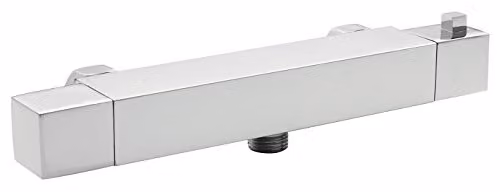 Nuie JTY316 Modern Square Thermostatic Shower Bar Valve with Central Bottom Outlet, Chrome